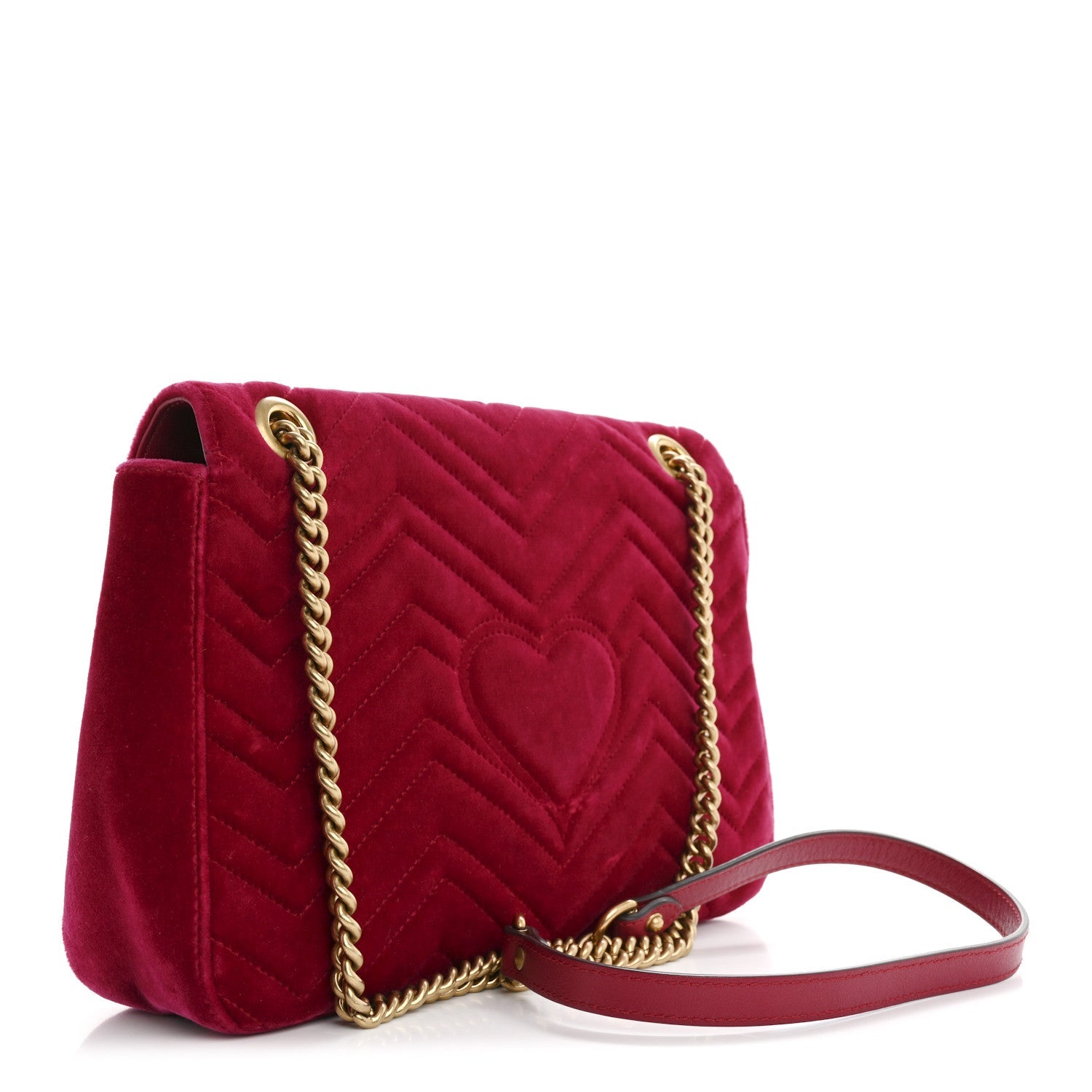 Velvet Matelasse Panther Embroidered Medium GG Marmont Shoulder Bag Raspberry Rose