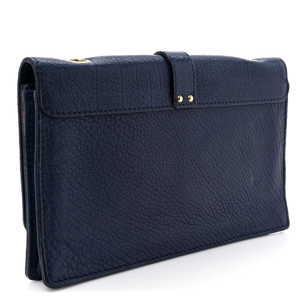 Calfskin Aurore Wallet on Chain Blue