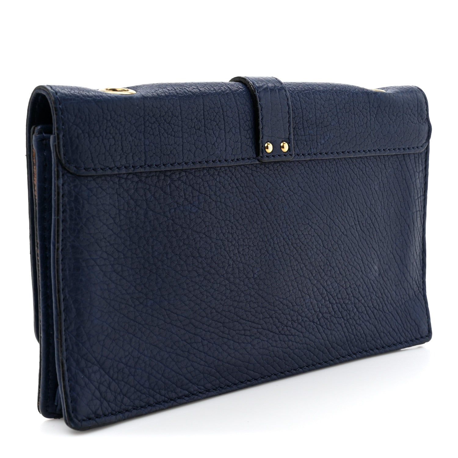 Calfskin Aurore Wallet on Chain Blue