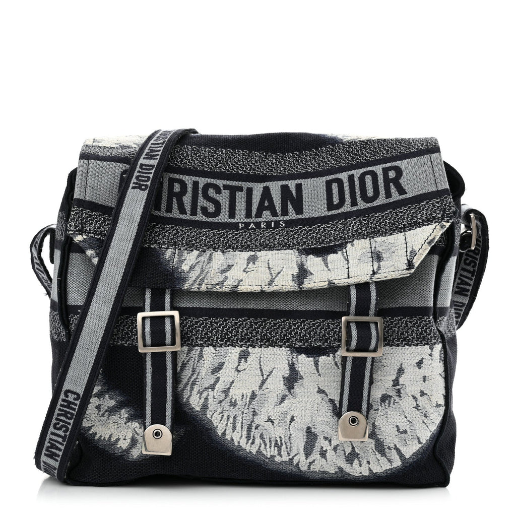 Canvas Embroidered Tie Dye Diorcamp Messenger Blue Multicolor