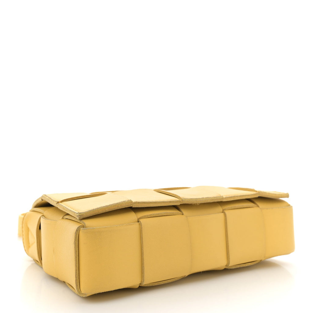 Lambskin Maxi Intrecciato Cassette Crossbody Bag Yellow