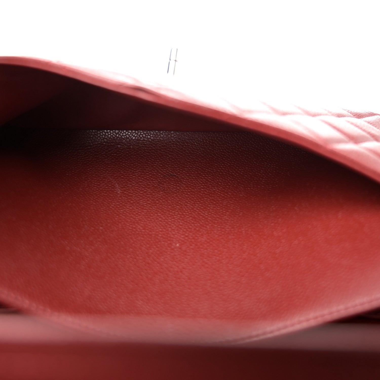 Caviar Quilted Jumbo Double Flap Dark Red