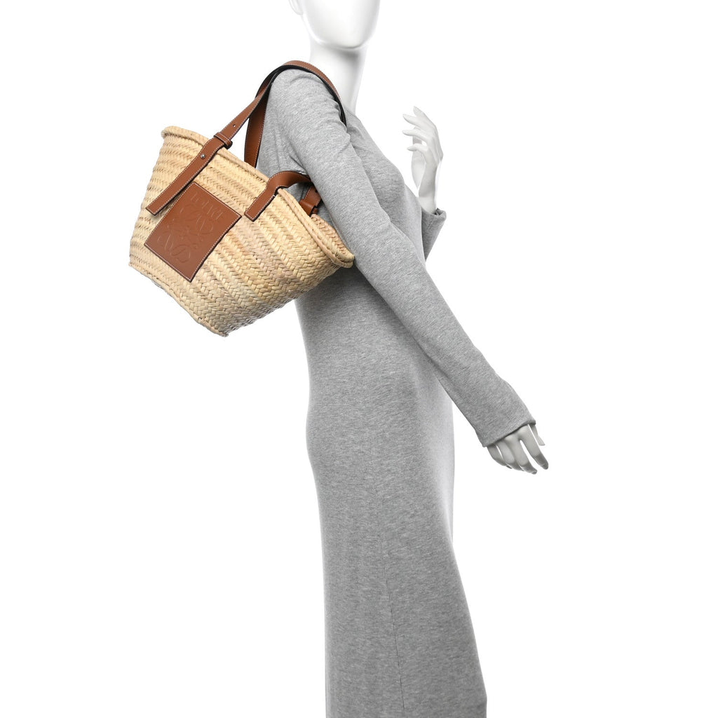Raffia Basket Tote Bag Natural Tan