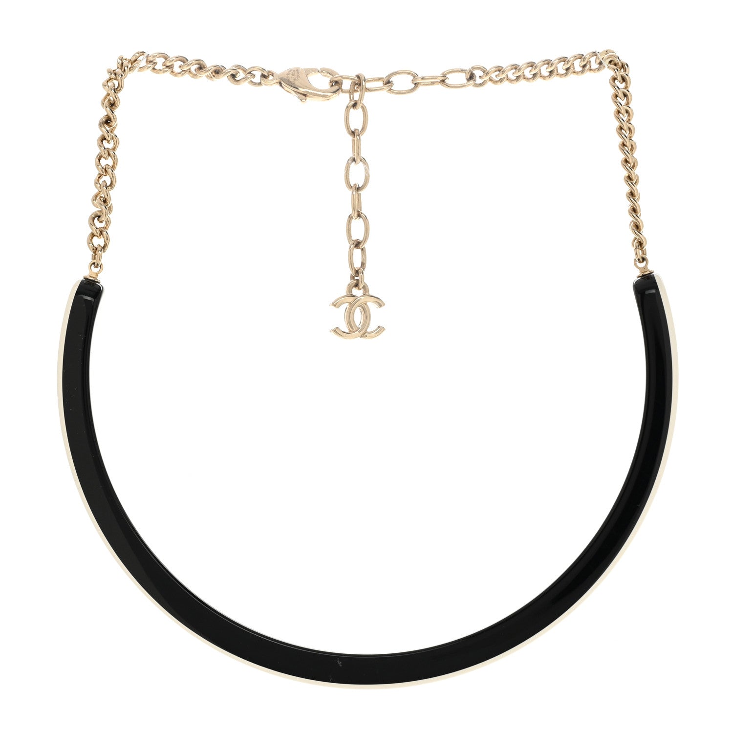 Resin Logo Choker White Black