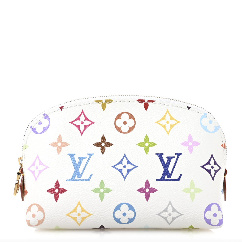 LV X TM Monogram Multicolor Cosmetic Pouch PM White