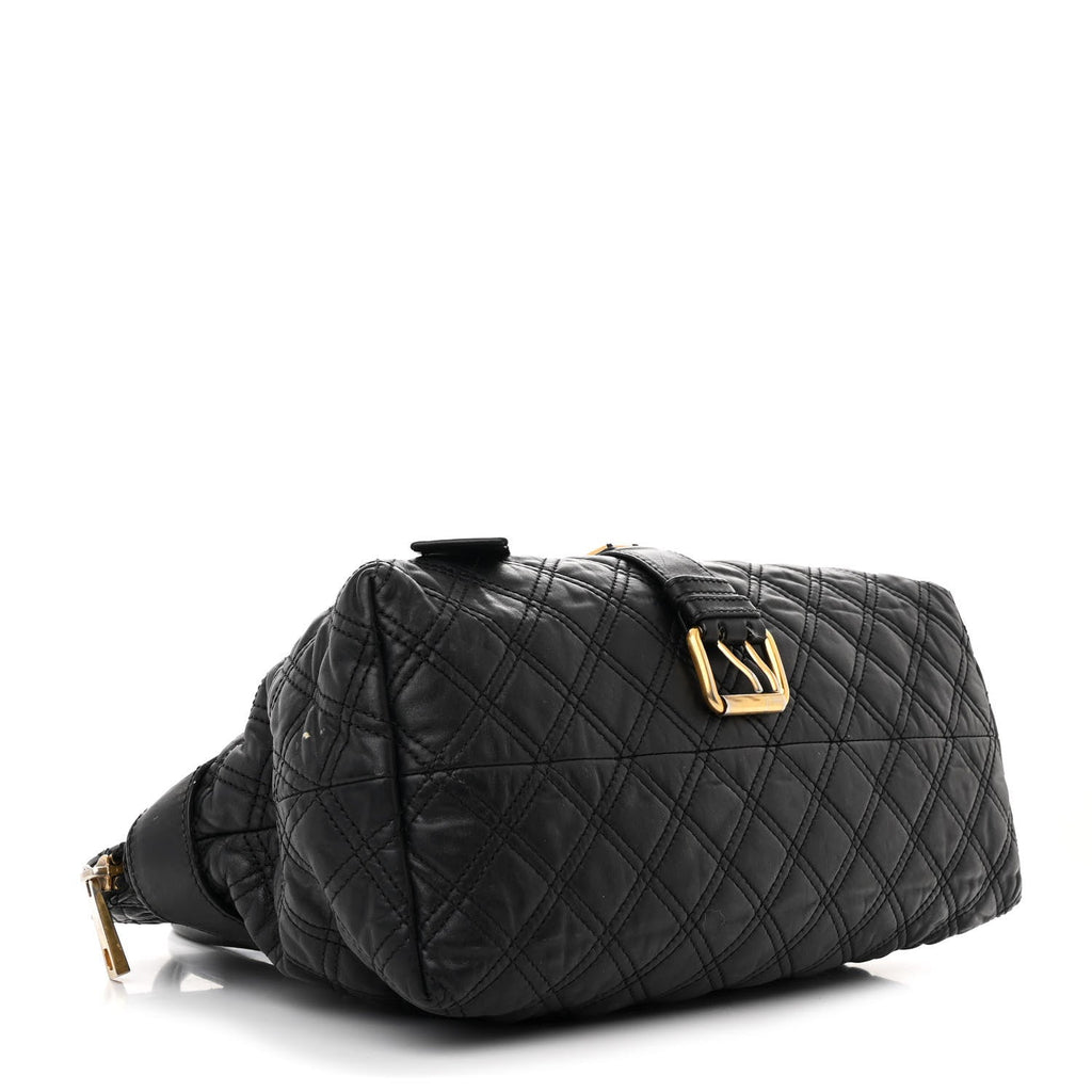 Calfskin Quilted Bruna Tote Black