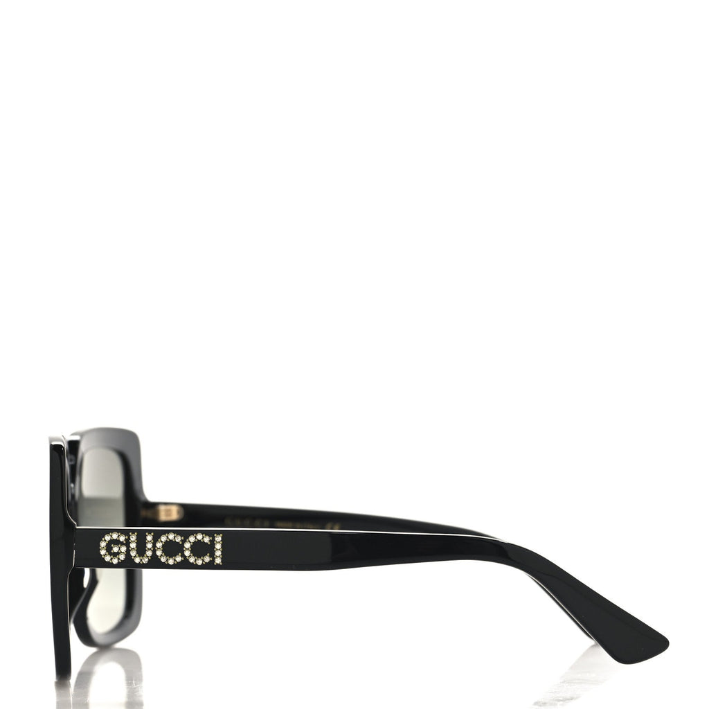 Crystal Square Frame GG Sunglasses GG0418S Black