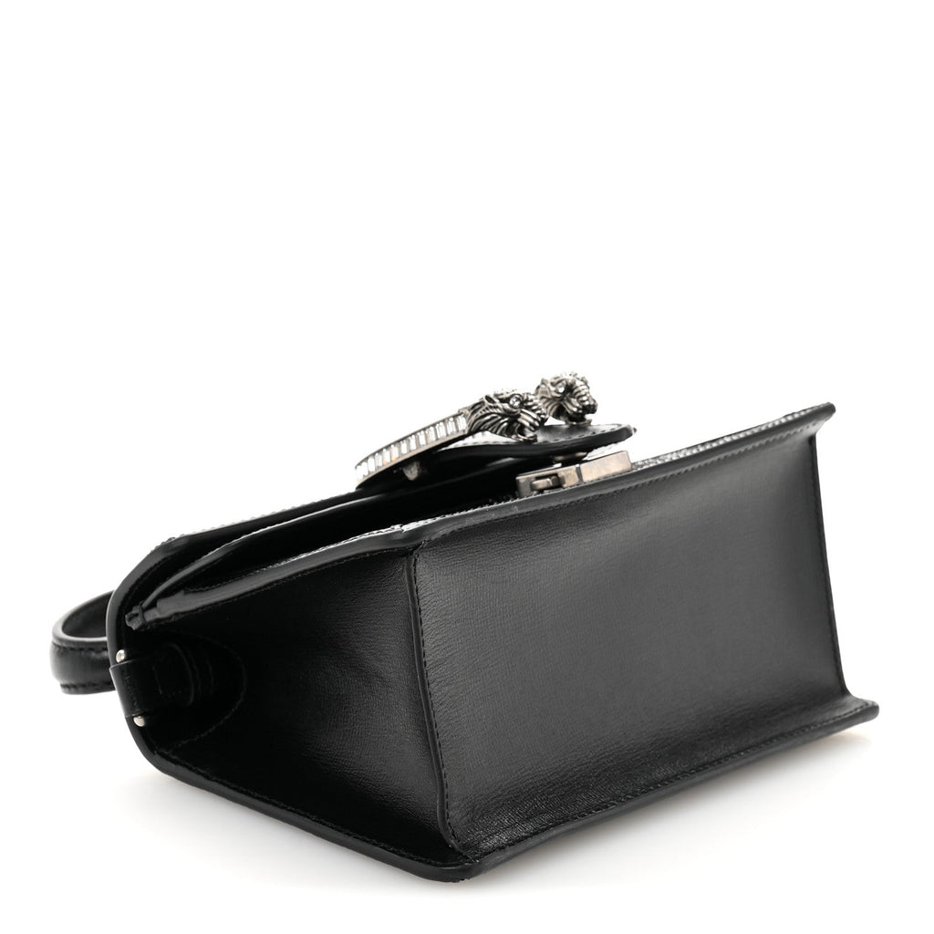 Satin Crystal GG Monogram Mini Dionysus Top Handle Bag Black