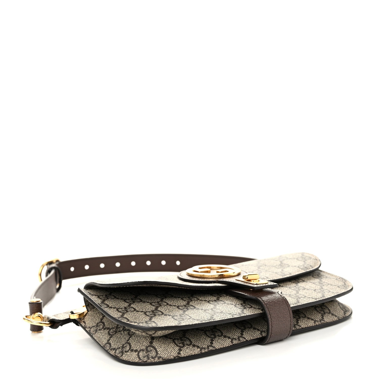 GG Supreme Monogram Textured Dollar Calfskin Blondie Belt Bag Beige Ebony New Acero
