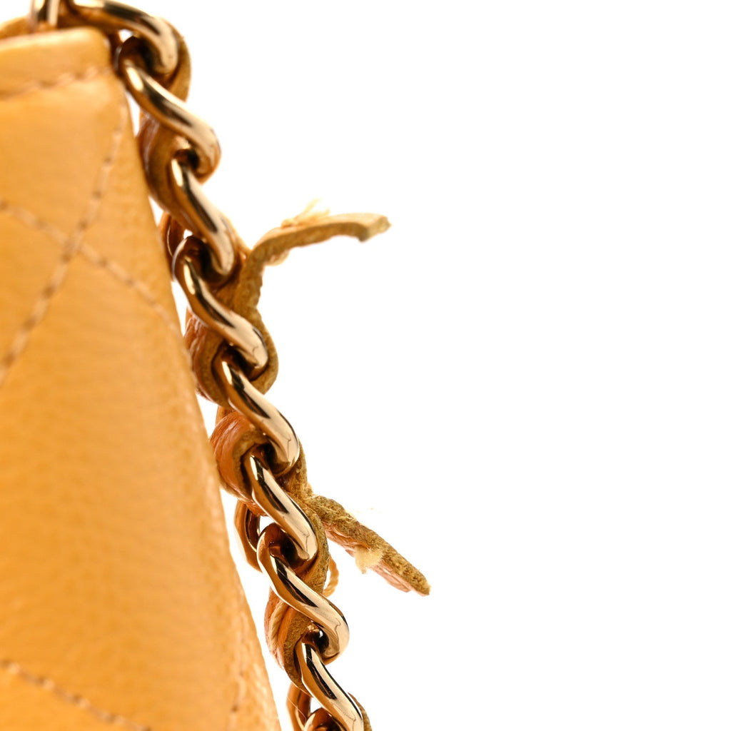 Caviar Quilted Wallet on Chain WOC Yellow