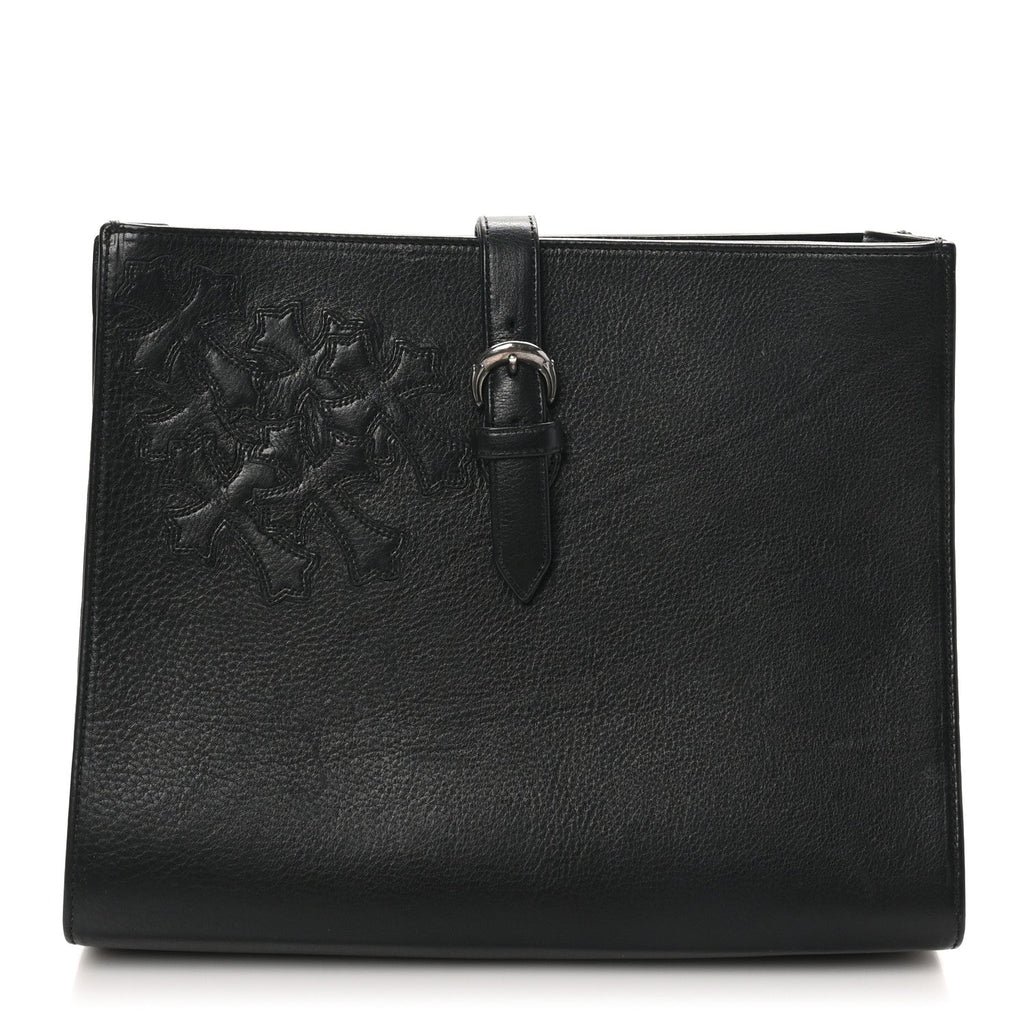 Grained Calfskin Cross Clutch Black