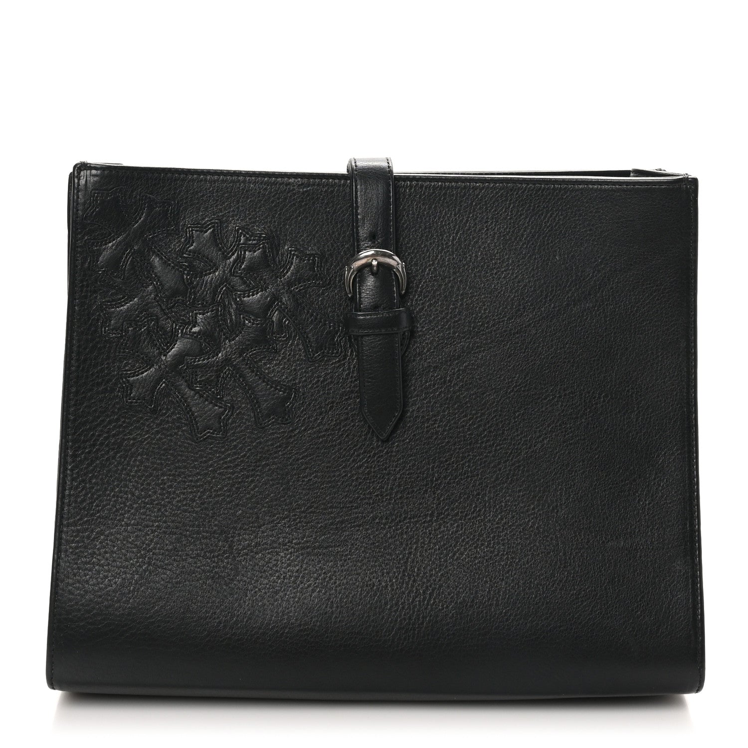 Grained Calfskin Cross Clutch Black