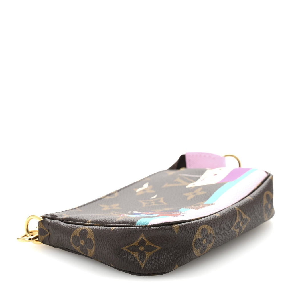 Monogram 2016 Christmas Animation Mini Pochette Accessories Rose Ballerine