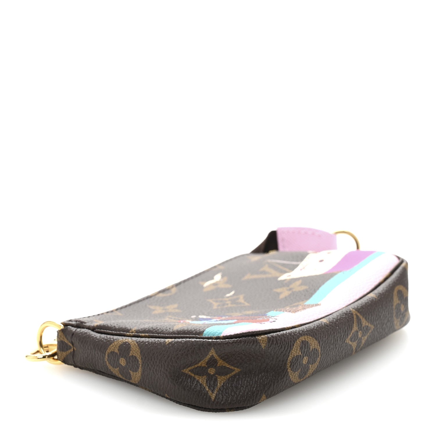 Monogram 2016 Christmas Animation Mini Pochette Accessories Rose Ballerine