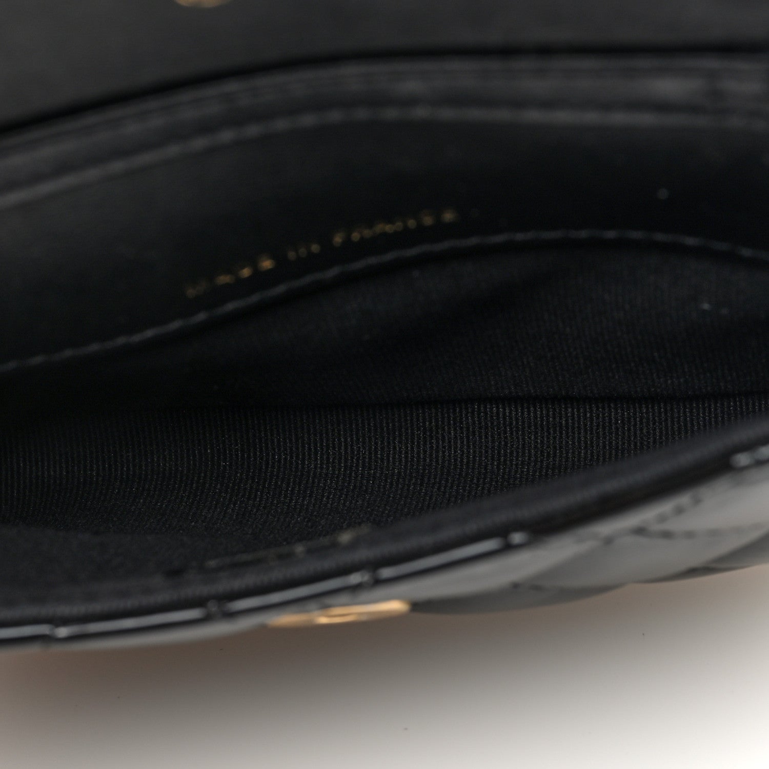 Patent Enamel Quilted Coco Hearts Clutch With Chain Black