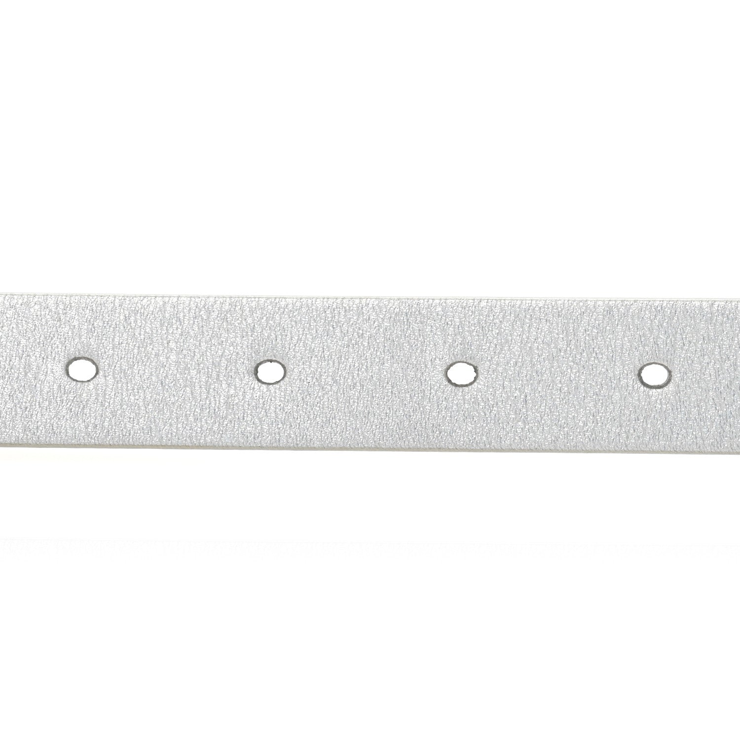 Metallic Calfskin Saddle Belt 80 32 Silver