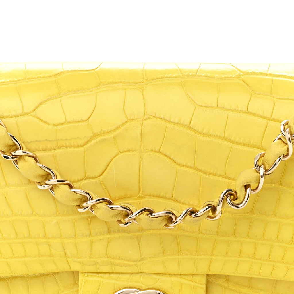 Alligator Medium Double Flap Yellow
