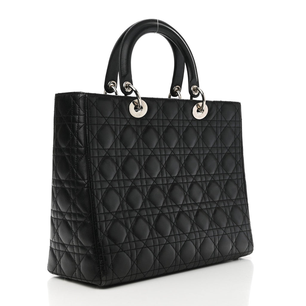 Lambskin Cannage Large Lady Dior Black