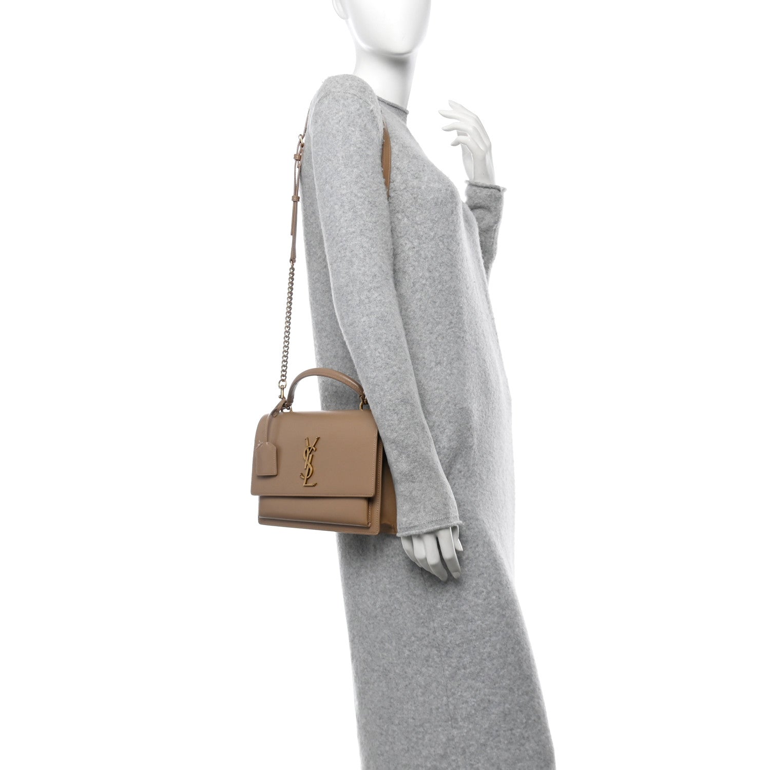 Smooth Calfskin Medium Monogram Sunset Satchel Satchel Fox
