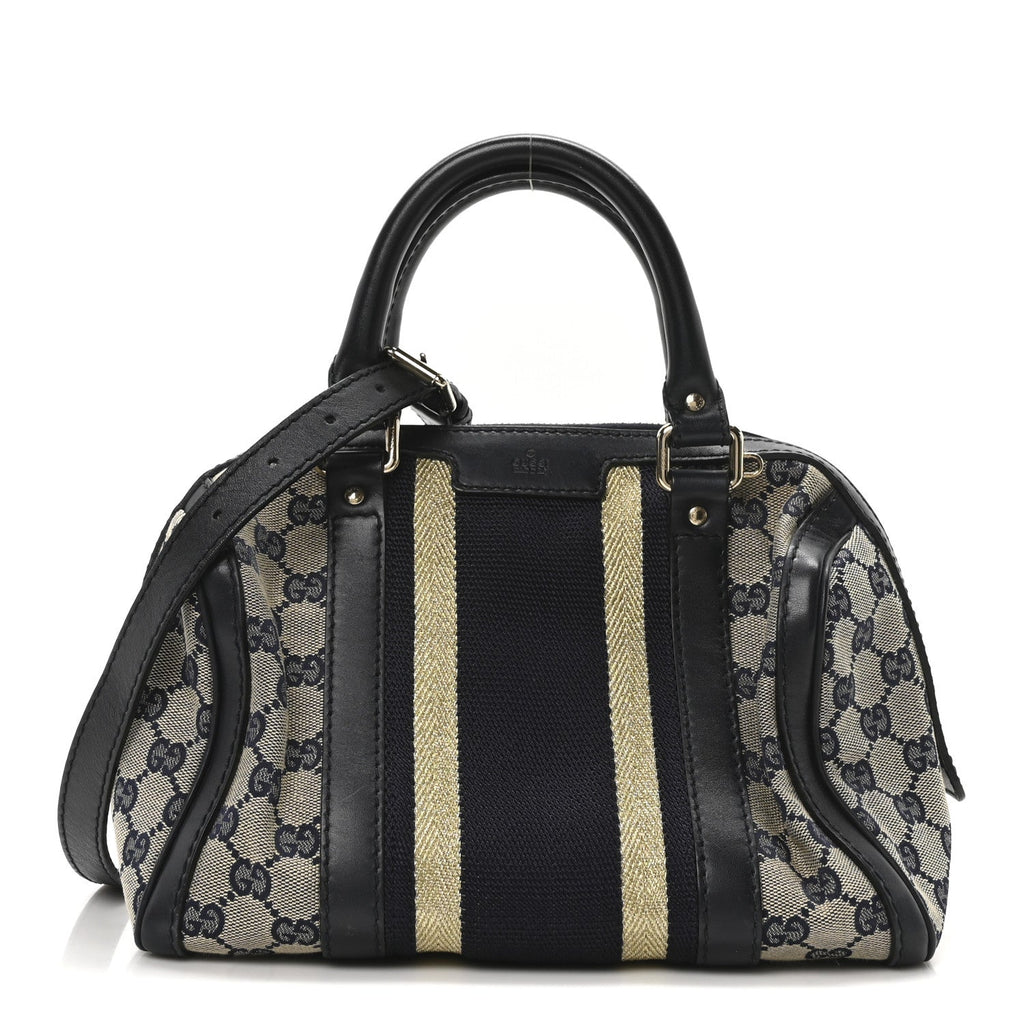 Monogram Vintage Web Small Boston Navy