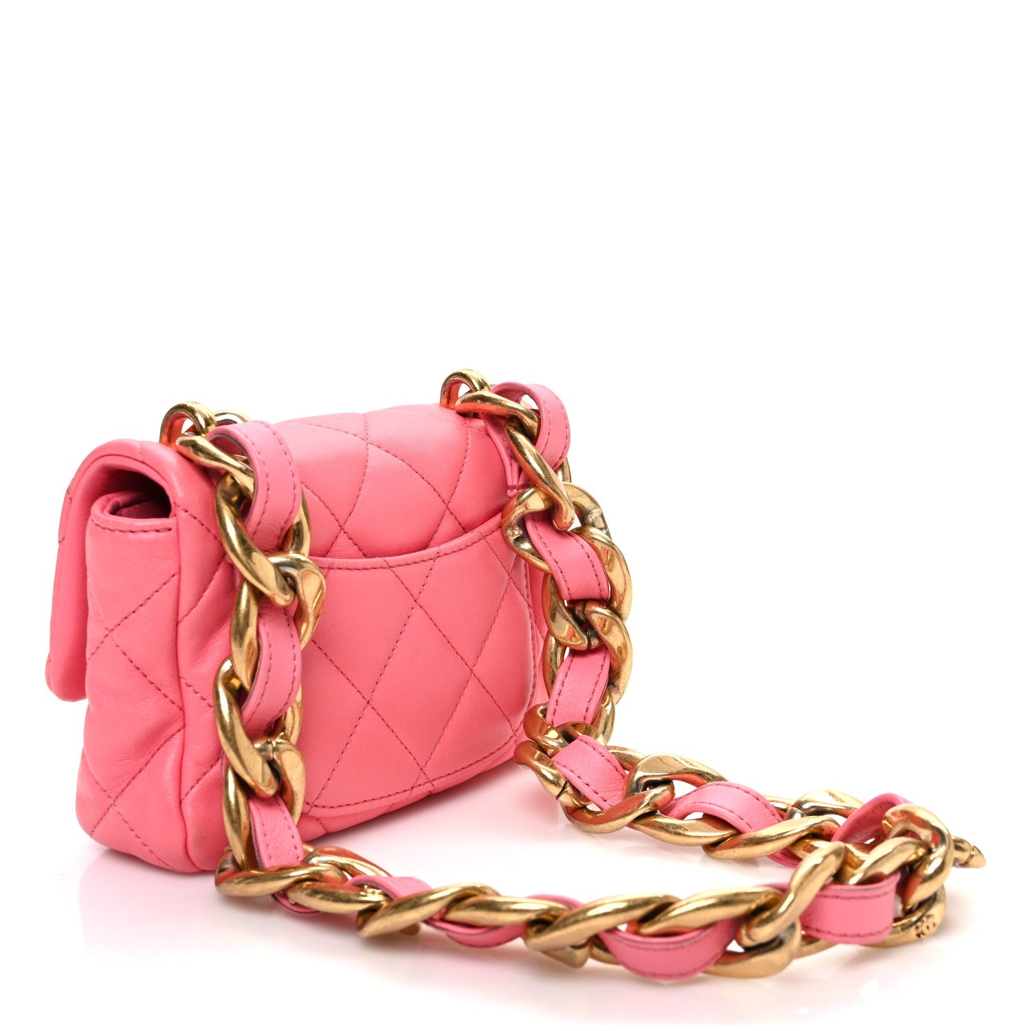 Lambskin Quilted Mini Funky Town Flap Pink