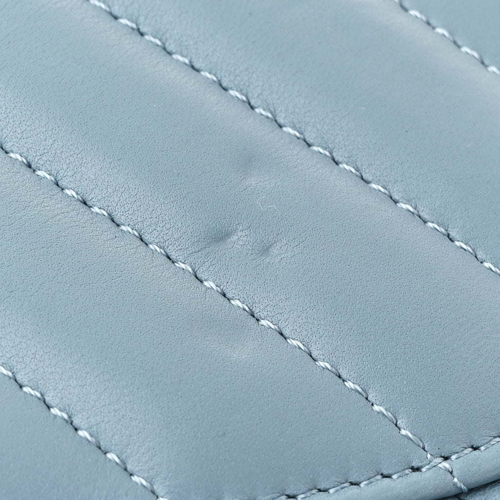 Lambskin Chevron Quilted Small Trendy CC Flap Dual Handle Bag Light Blue