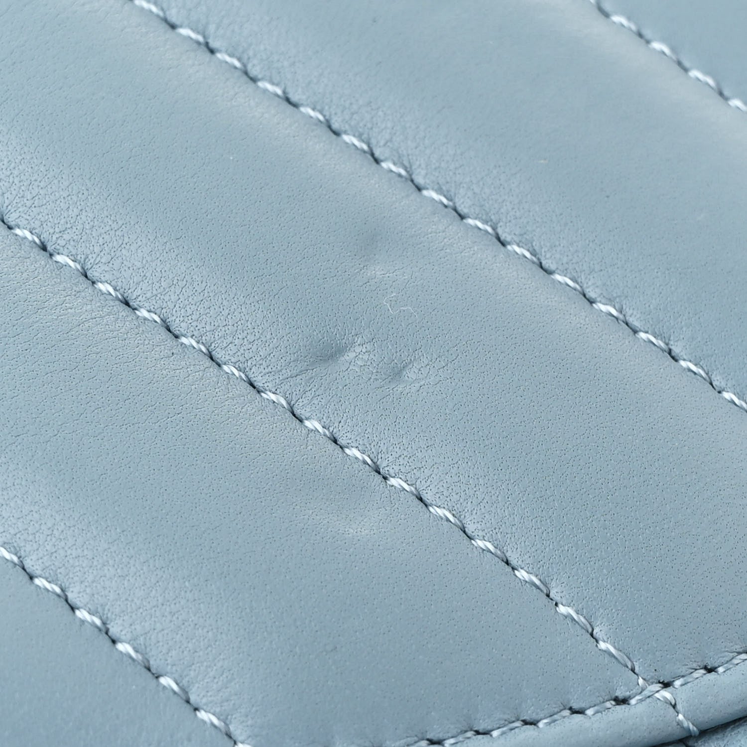 Lambskin Chevron Quilted Small Trendy CC Flap Dual Handle Bag Light Blue