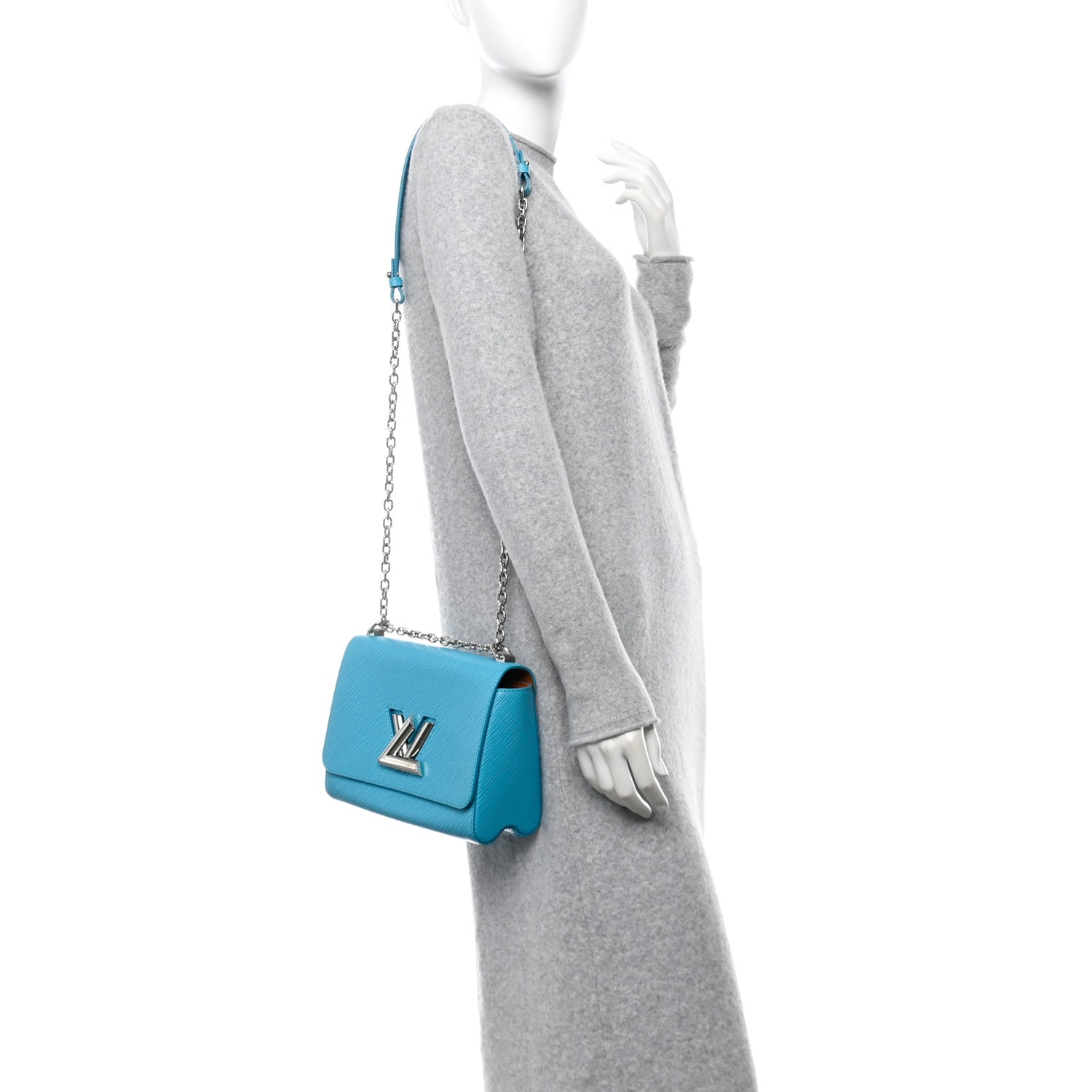 Epi Twist Shoulder Bag MM Turquoise