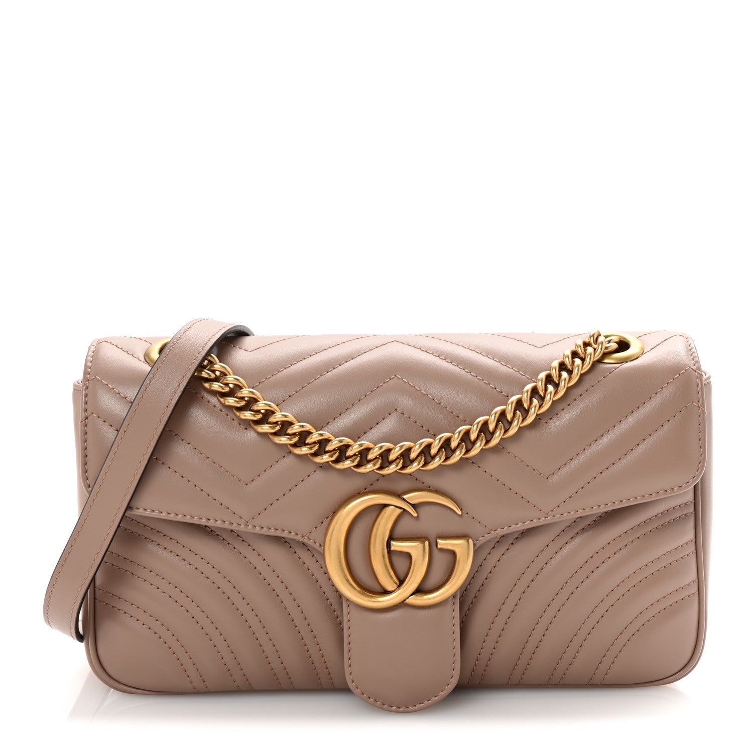 Calfskin Matelasse Small GG Marmont Shoulder Bag Porcelain Rose