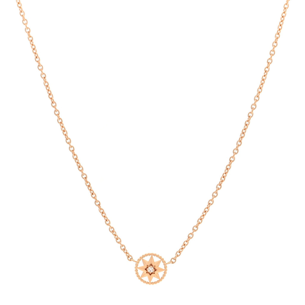 18K Rose Gold Diamond XS Rose Des Vents Necklace