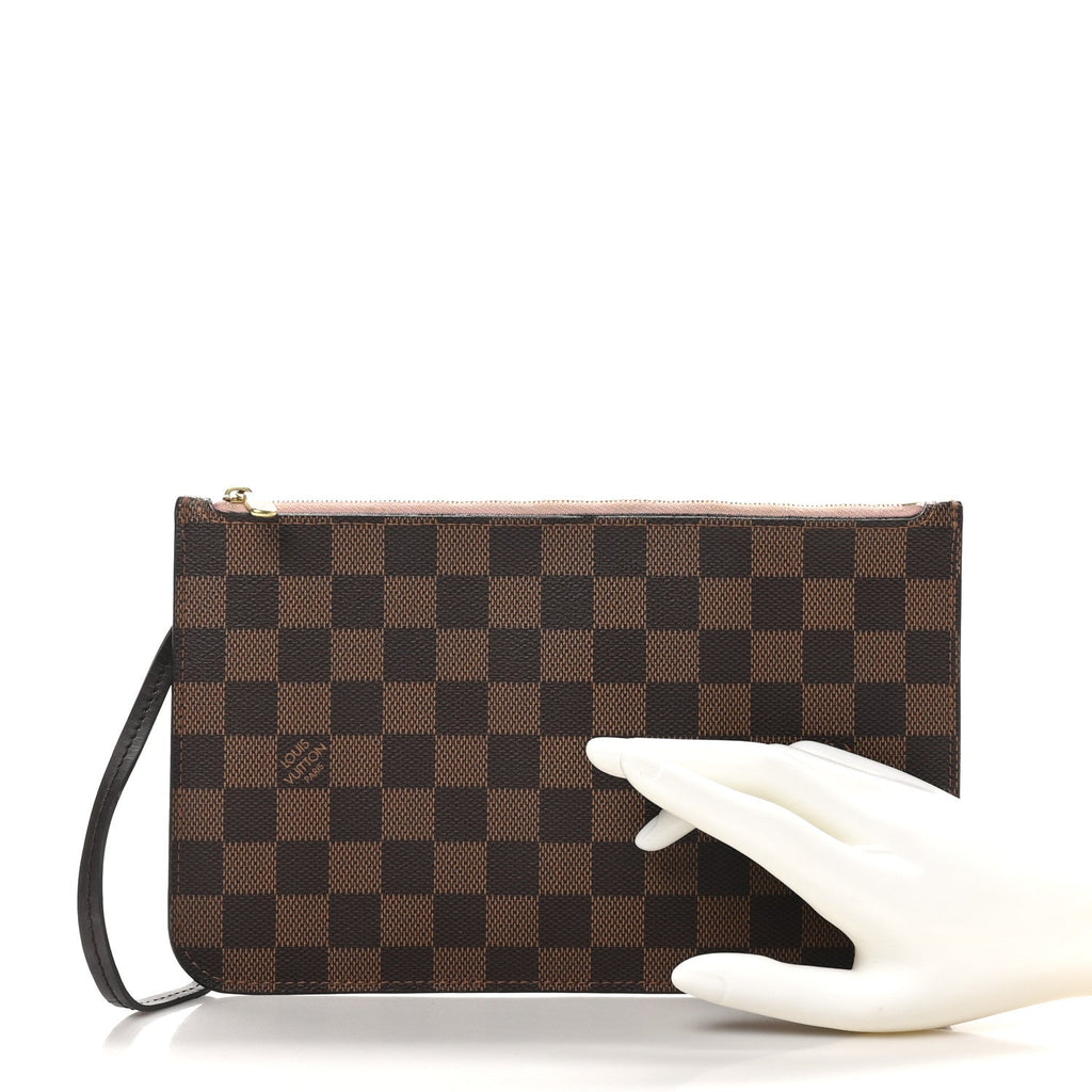 Damier Ebene Neverfull MM GM Pochette Rose Ballerine