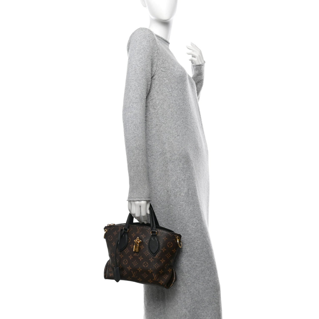 Monogram Flower Zipped Tote PM Black
