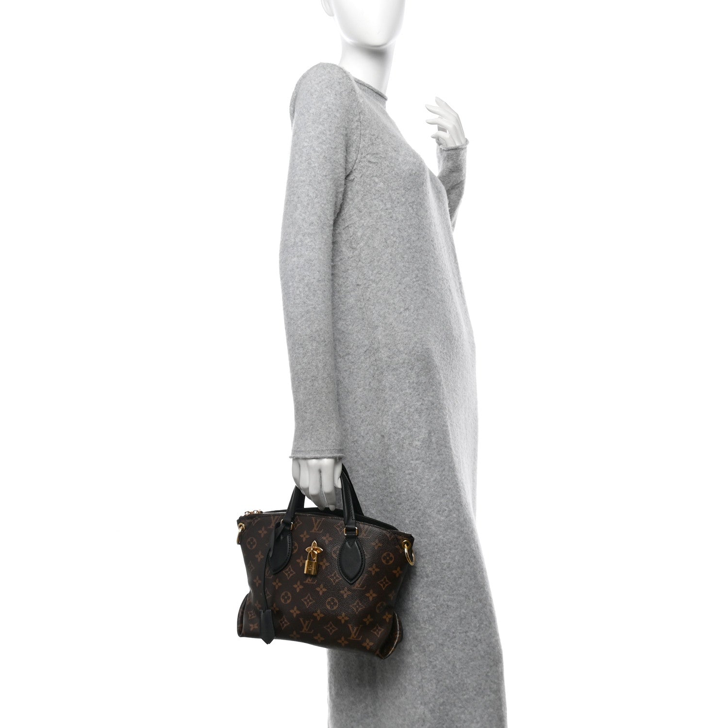 Monogram Flower Zipped Tote PM Black