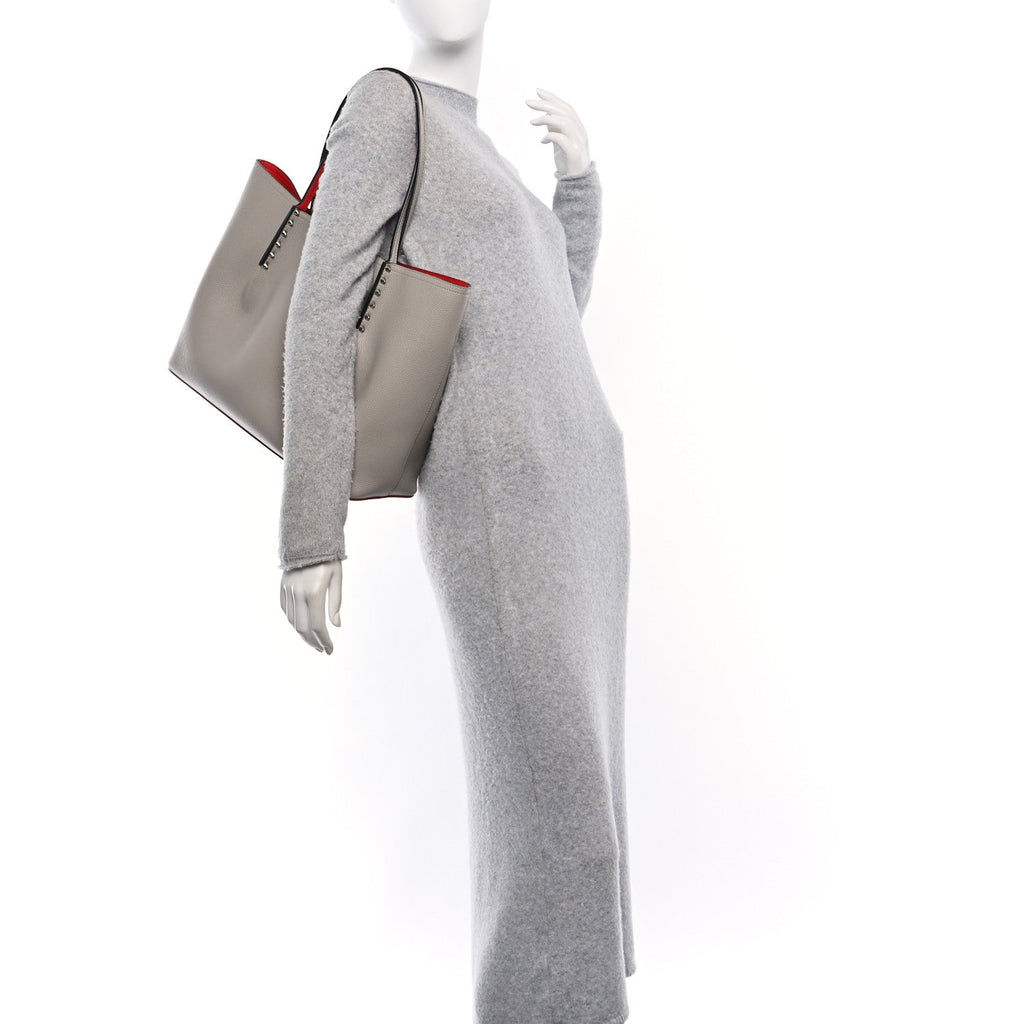 Calfskin Spiked Large Cabarock Shopper Tote Grey