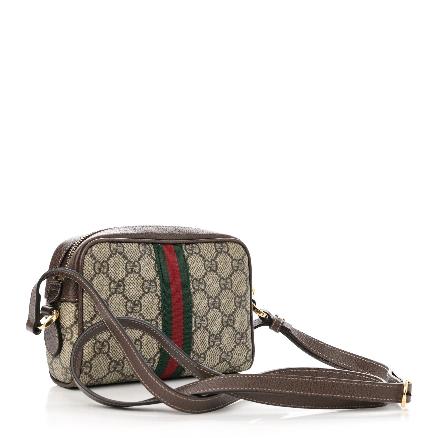 GG Supreme Monogram Web Mini Ophidia Shoulder Bag Brown