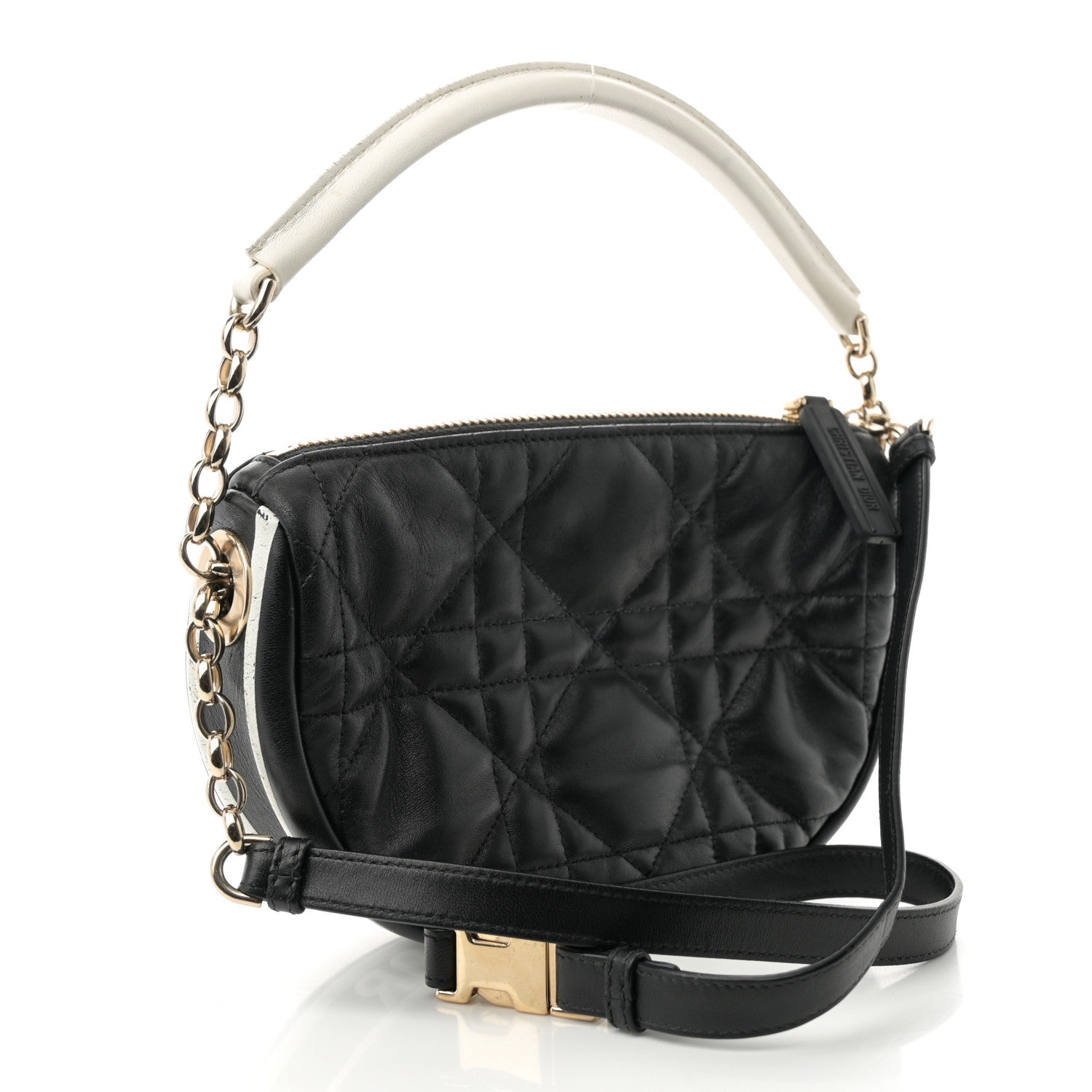 Lambskin Cannage Small Dior Vibe Hobo Bag Black