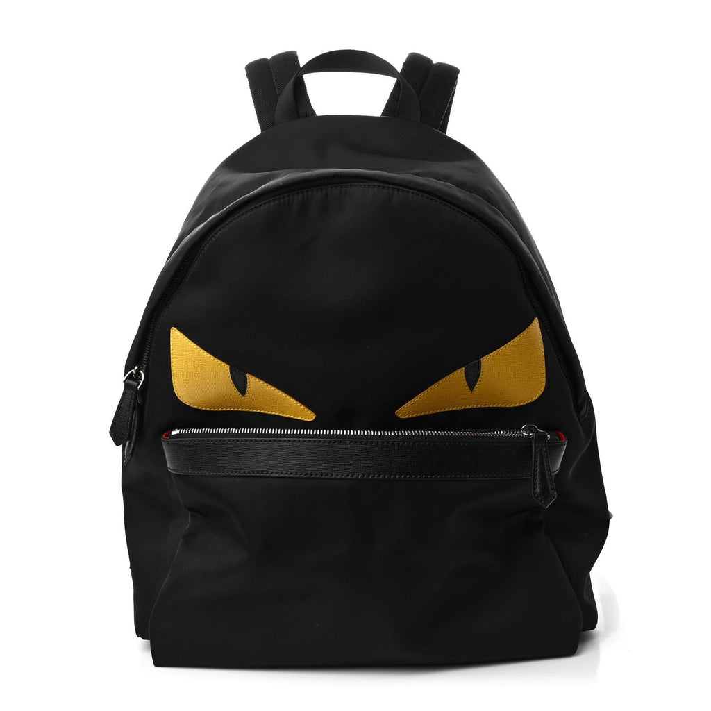Nylon Vitello Elite Monster Eyes Rounded Backpack Black Yellow