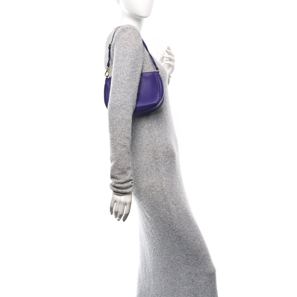 Vitello Daino Pochette Bag Viola