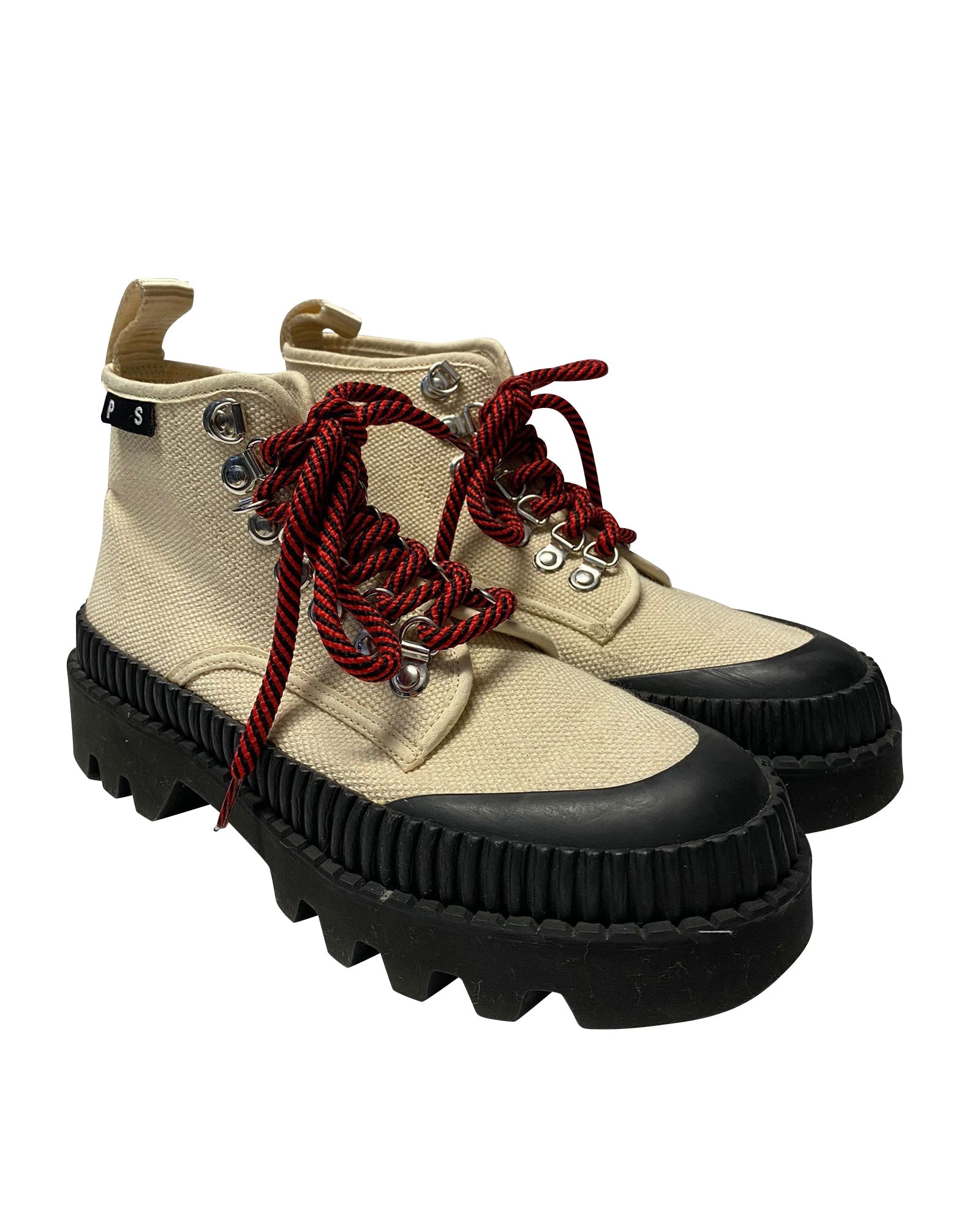 Women's Proenza Schouler PSWL Chunky Ankle Boots in Ivory Canvas