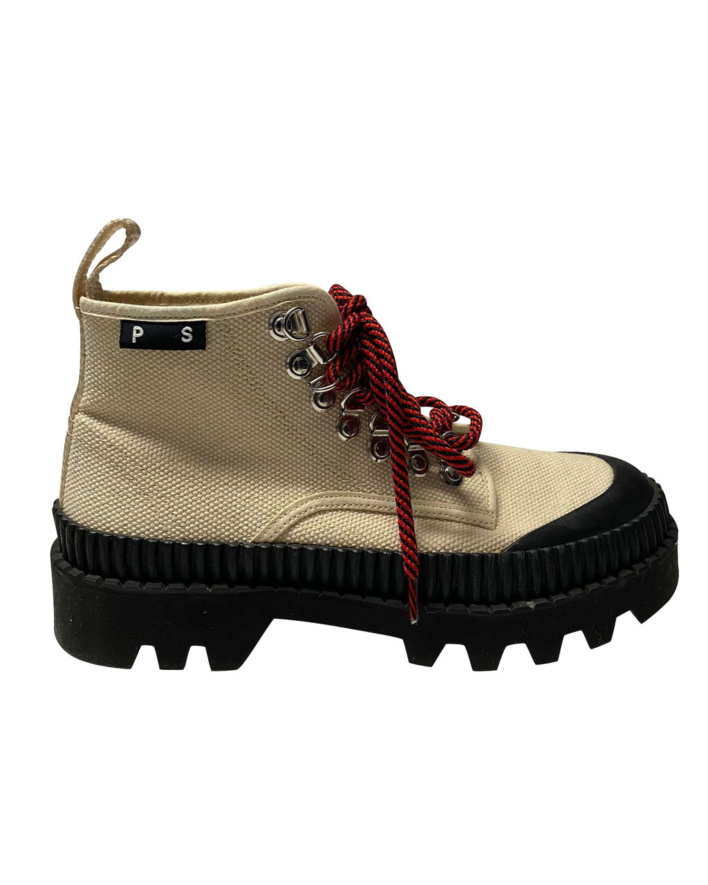 Women's Proenza Schouler PSWL Chunky Ankle Boots in Ivory Canvas