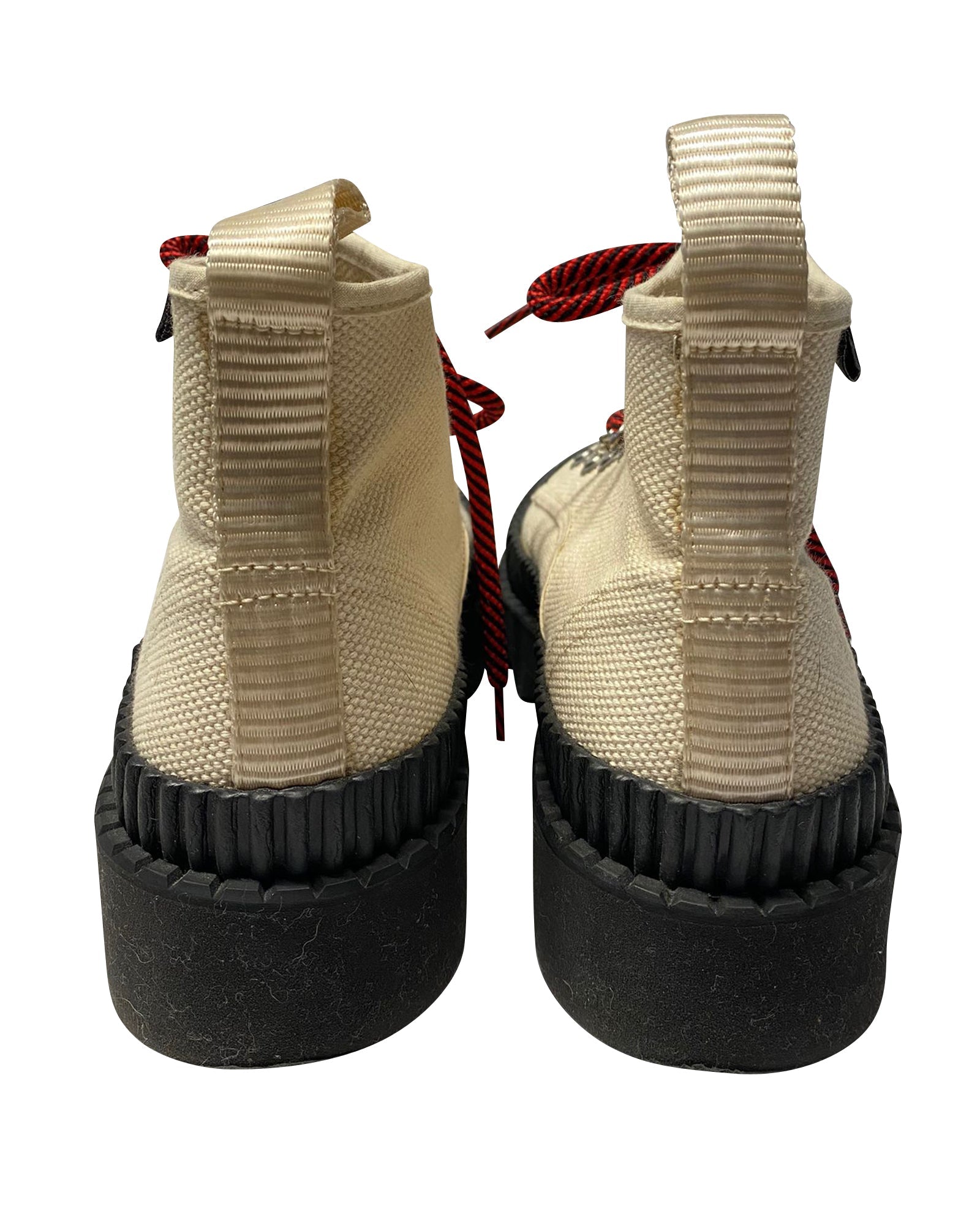 Women's Proenza Schouler PSWL Chunky Ankle Boots in Ivory Canvas