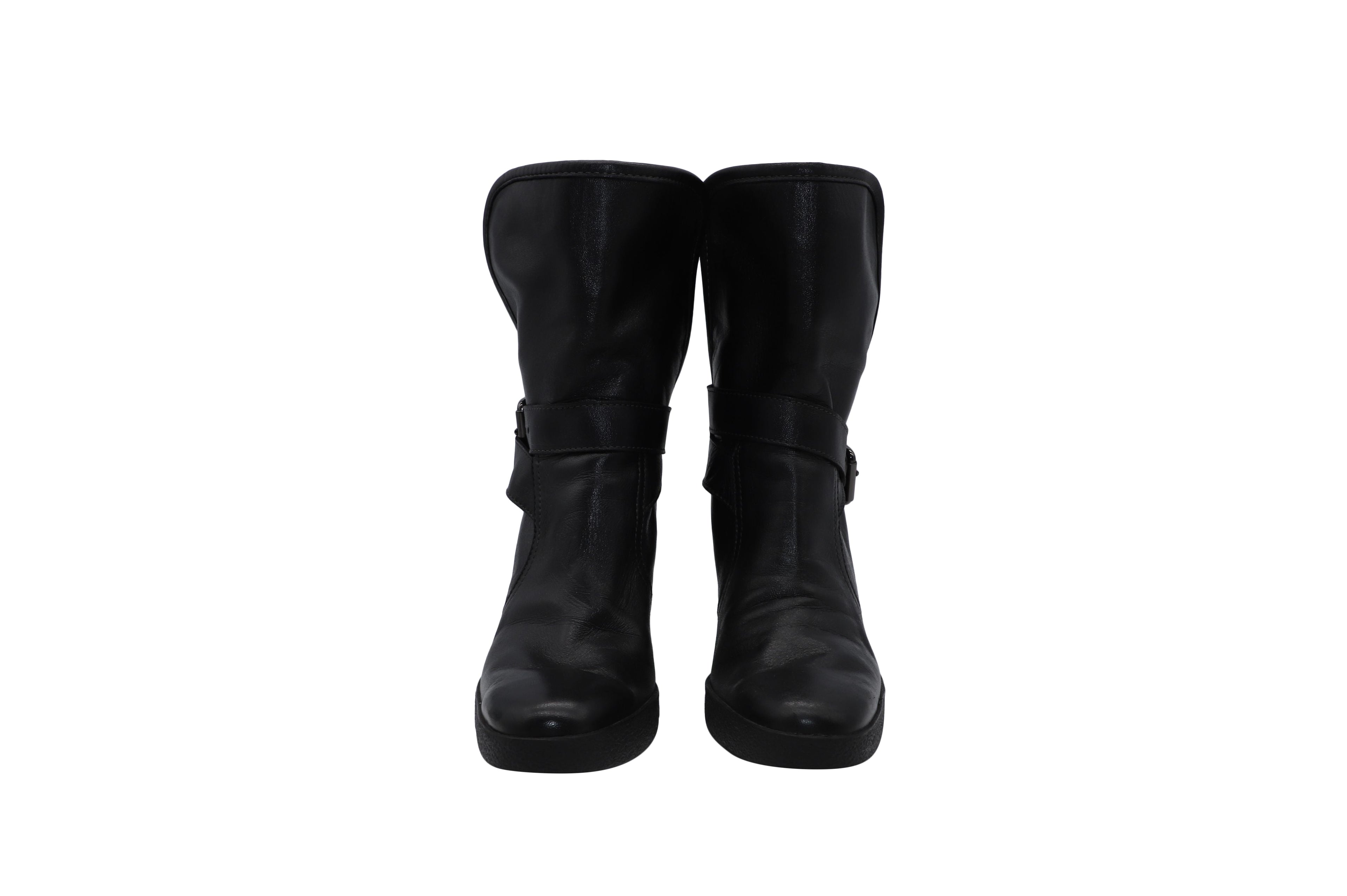 Women's Tod's Buckle Boots in Black Leather