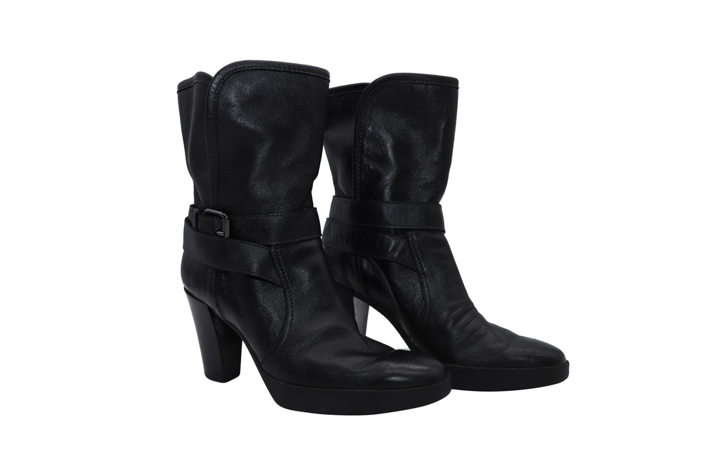 Women's Tod's Buckle Boots in Black Leather