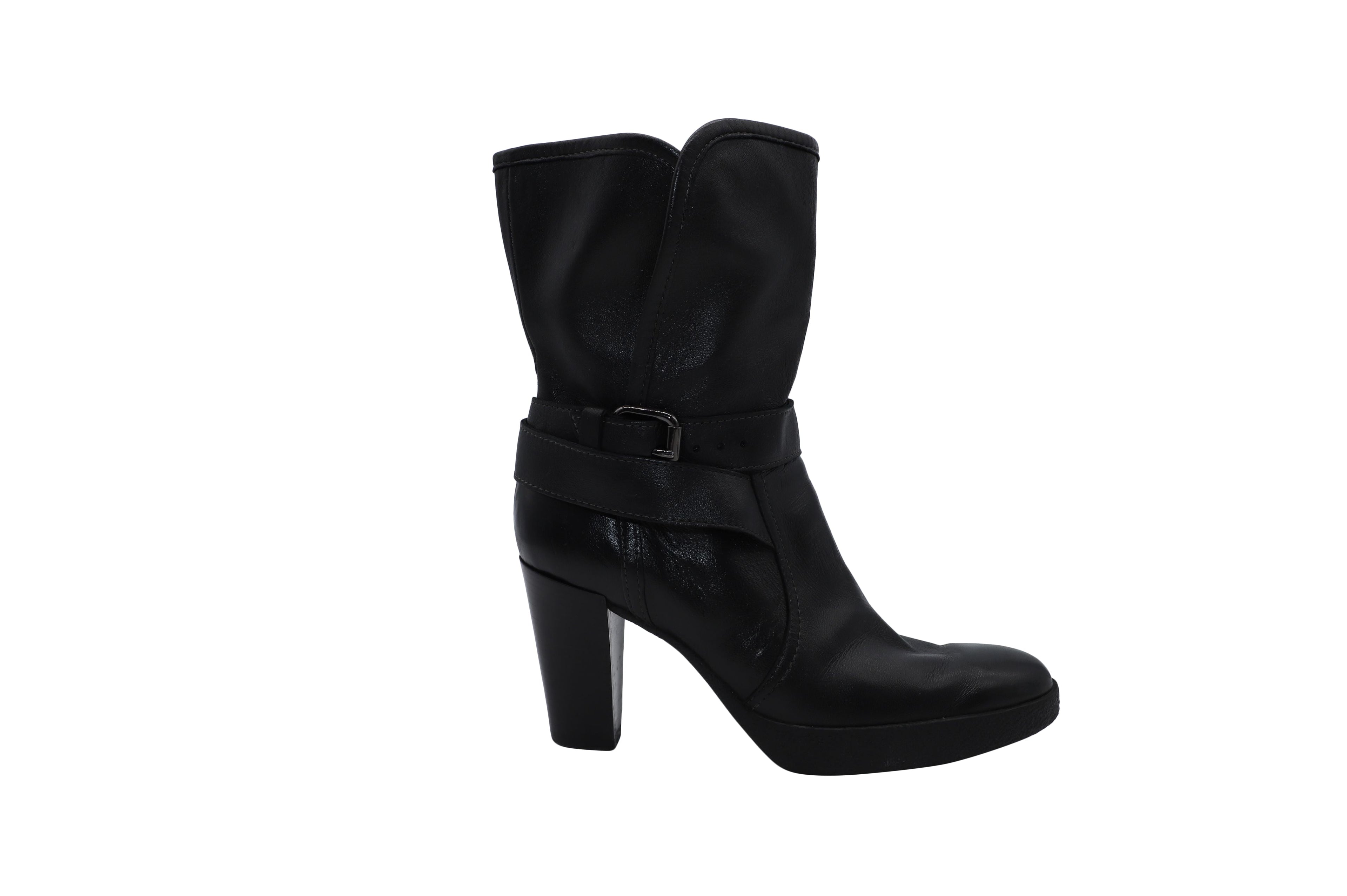 Women's Tod's Buckle Boots in Black Leather