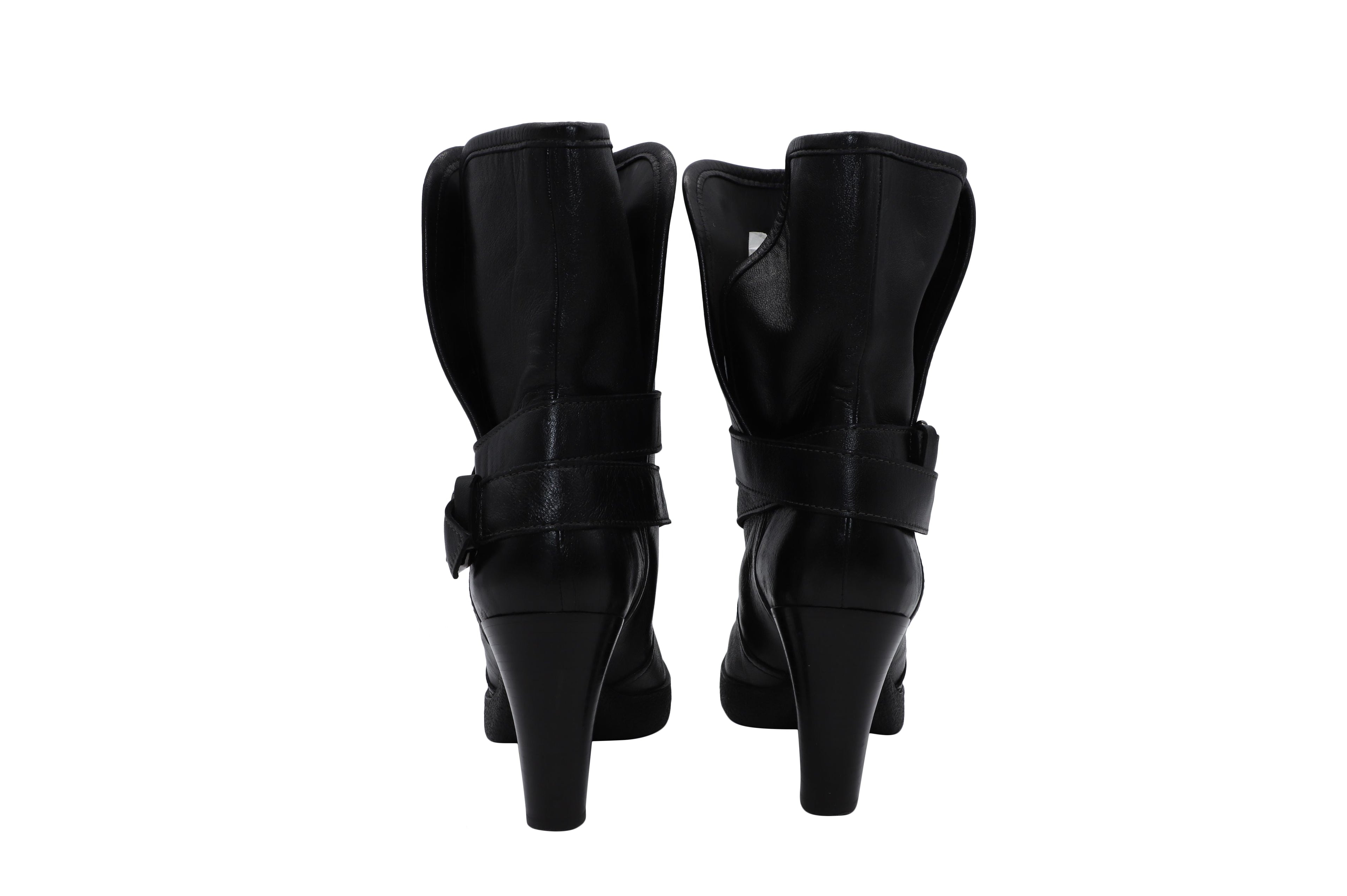 Women's Tod's Buckle Boots in Black Leather
