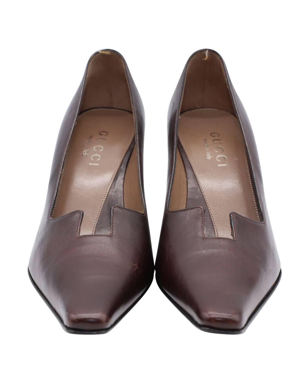 Gucci 75mm Pumps in Brown Leather