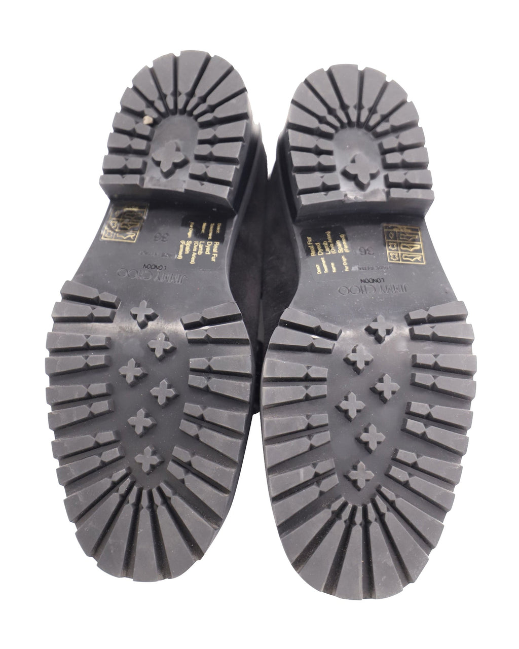Women's Jimmy Choo Deanna Crystal-Embellished Shearling-Lined Loafers in Black Suede