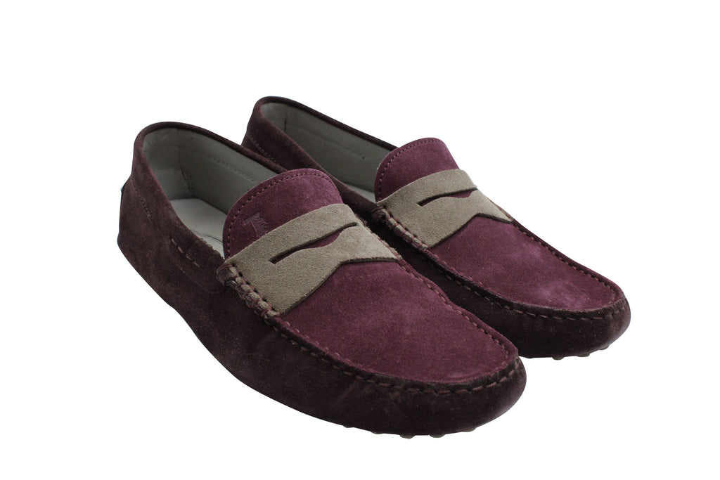 Men's Tod's Gommino Penny Driving Shoes in Purple Suede