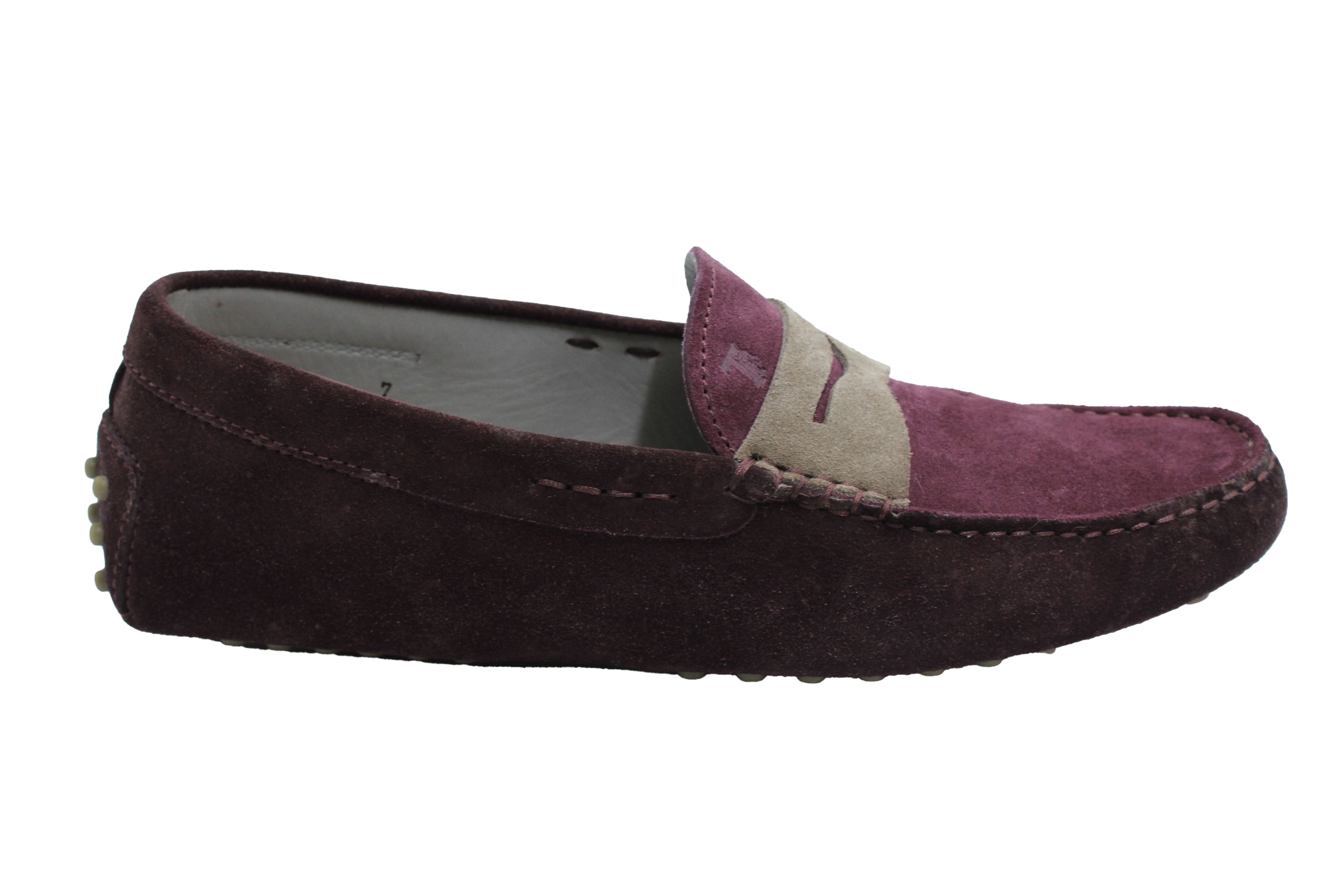 Men's Tod's Gommino Penny Driving Shoes in Purple Suede