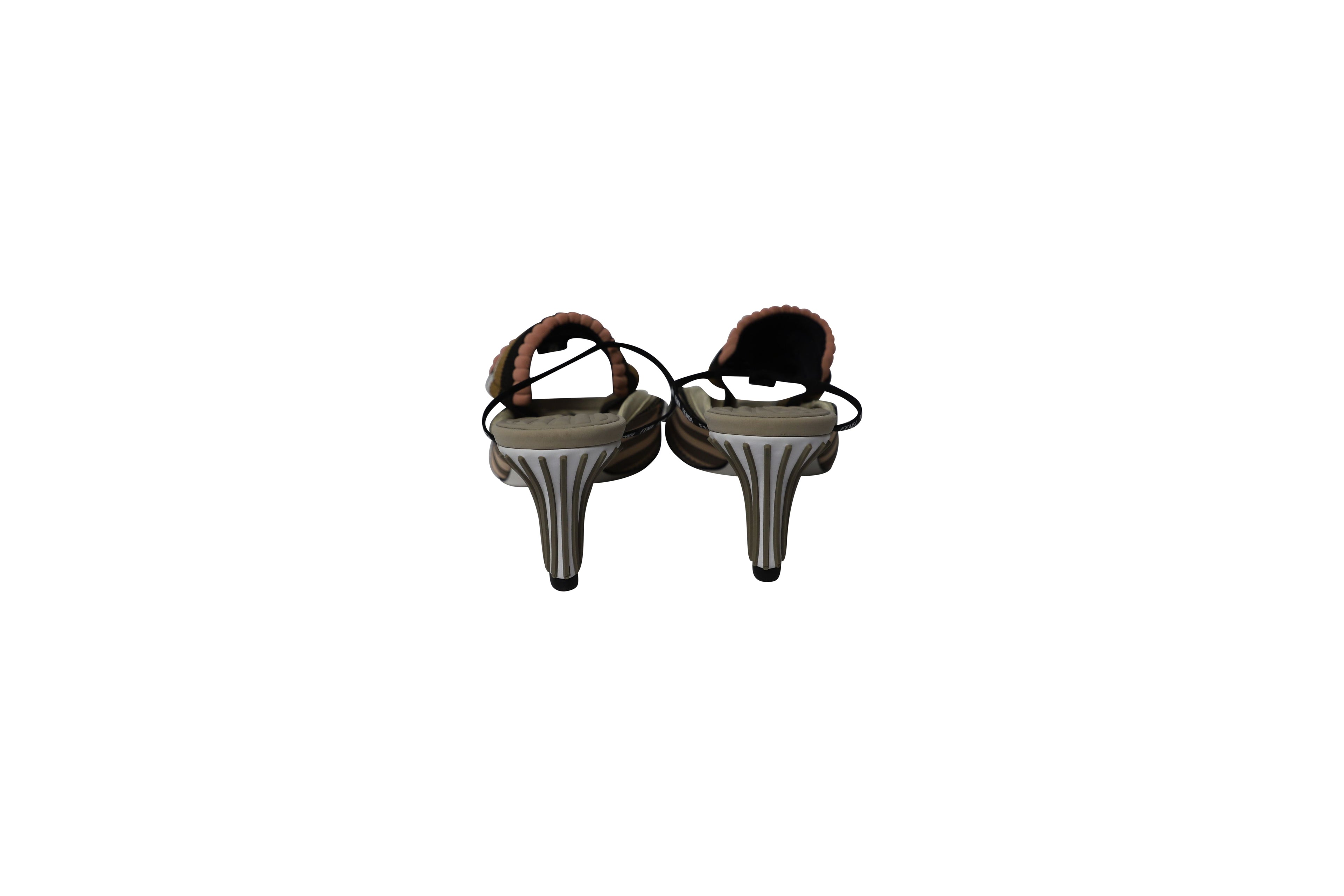 Women's Fendi 70mm Ankle Strap Sandals in Multicolor Synthetic